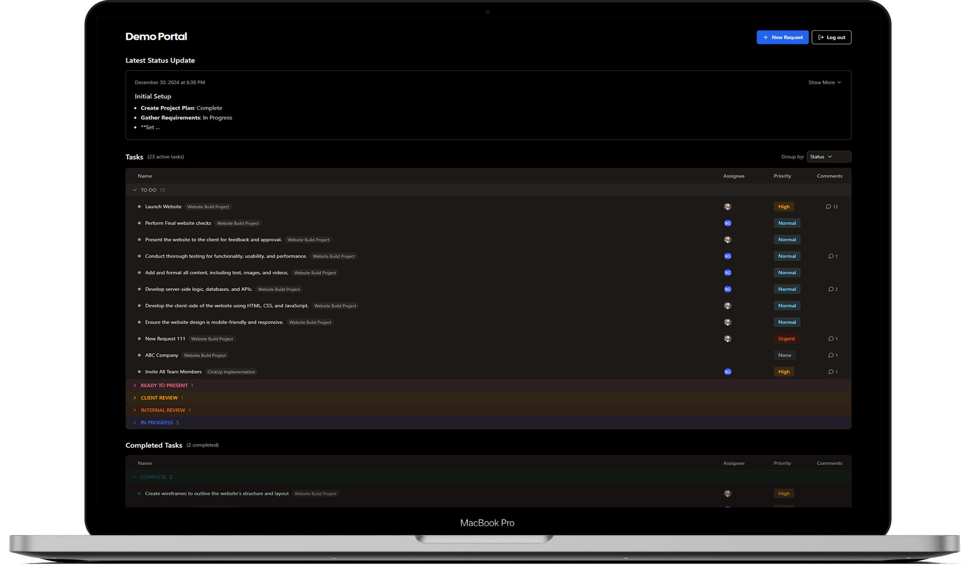 Client Portal Mockup